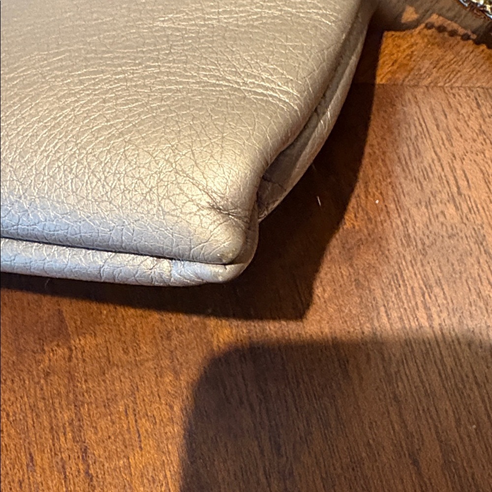 Coach  Double zip wristlet  pebbled Leather  gold metallic  long wallet 8”w
EUC - Picture 11 of 17